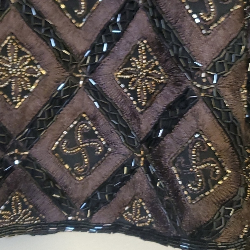 Oleg Cassini Black Tie Beaded Evening Jacket Size Medium - Picture 3 of 6